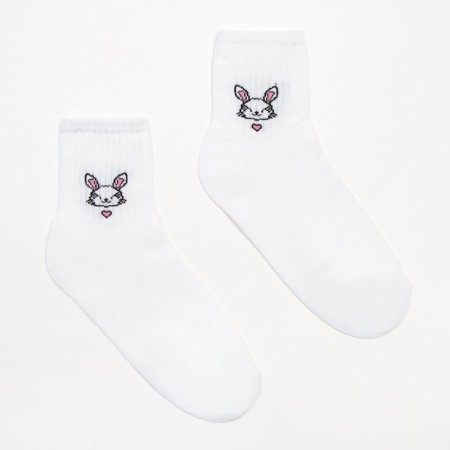Women's socks "Bunny" minku white color, rr 38-39 (25 cm)