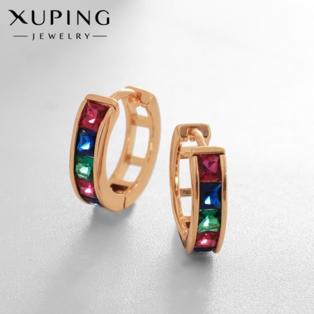 Rainbow-ring earrings rainbow, colored in gold, d = 1.5 cm