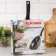 Pan, d = 24 cm, plastic handle, glass cover, anti -stick coating, dark marble color