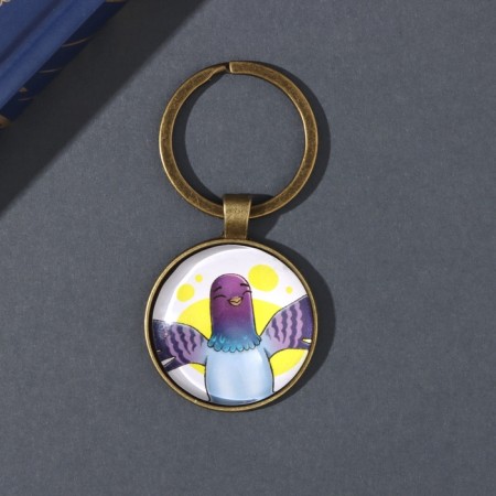 Trick Glass, metal "Circle. Cute pigeon" d = 3 cm