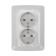 Kranz double outlet with ground, hidden installation, 16a, white KR-78-0218