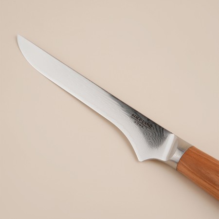 Kitchen knife SL Home "Olivia", collapse, blade 14 cm, damask steel, brown color-4