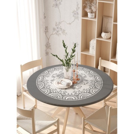 The tablecloth "openwork circles", round, oxford, elastic band, size 140x140 cm, diameter 105-120 cm-2
