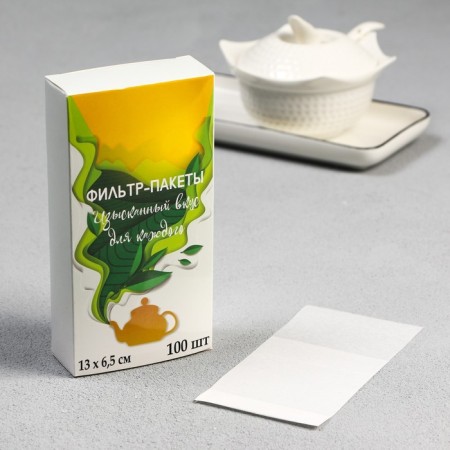 Set of filter packages for brewing tea, size 13 x 6.5 cm, 100 pcs-2