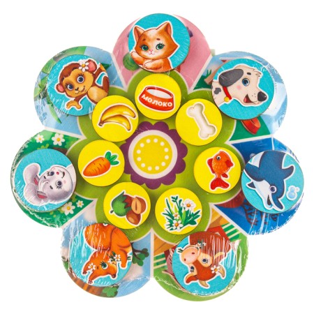 Puzzle. Training circle with Velcro "Who lives where and who eats what?"-7