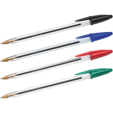 Set of ballpoint pens, 4 pieces, BIC "Cristal Original" Knot 1.0 mm, average letter, blue ink, transparent case-7