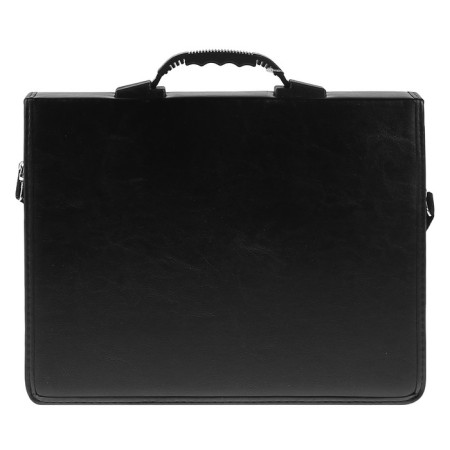 Business portfolio 380 x 290 x 90 mm, artificial leather, with the shoulder belt "Shushara" black 6s21-2
