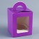 Box for 1 cup with a window, lilac, 9.2 x 9.2 x 11.1 cm