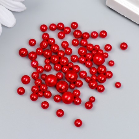 Decor for creativity plastic "Balls. Reds" d = 3-8 mm, set 10 grams