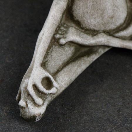 Figure "Frog Yoga in the Lotus Pose" 16x16x6cm, Gray Stone-3