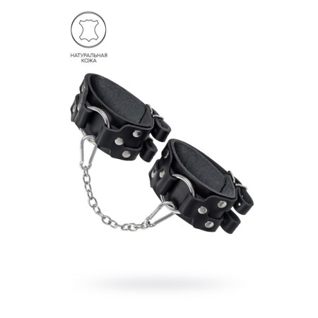 Shackles of Pecado BDSM, with two straps, genuine leather, black