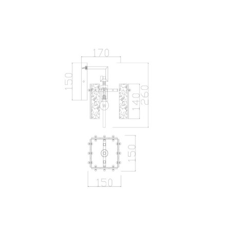 Wall lamp 40W, 1HE14, 2.5x1.5 cm, nickel-2