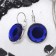Earrings with rhinestones “Bright classic” in framing, dark blue color in silver, D = 1.6 cm