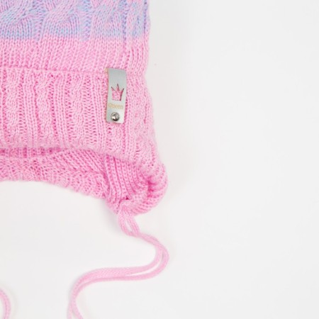 Hat for girls, pink/blue color, size 44-47 cm-1