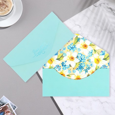 Set of envelopes for money "Congratulatory - 1" 6 pieces, software touch, embossing, 9x19 cm-5