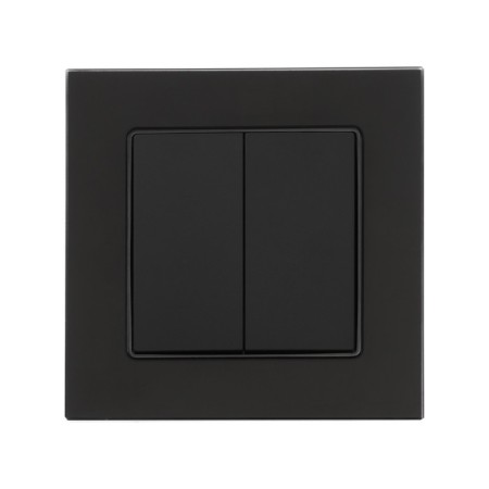 Tot Matte Glass switch, 10 a, 2 cl., Hidden, glass, black-2