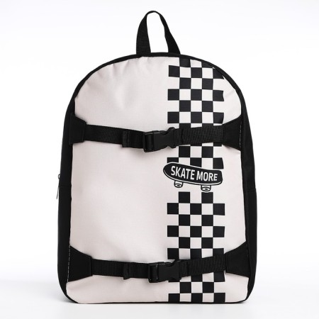 School textile backpack with mount for the skate "Skate More", 38x29x11 cm, black color, lightning department-4