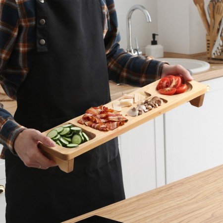 Table - an organizer for serving with handles and on the legs of ADELICA, 54.5 × 14 × 6 cm, birch-1