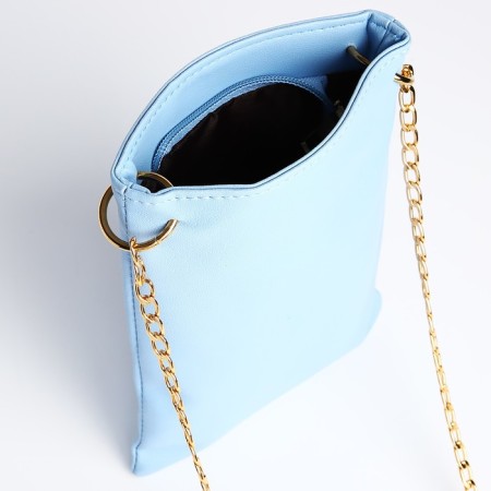 Bag Cross-Bodi with a zipper, blue color-3