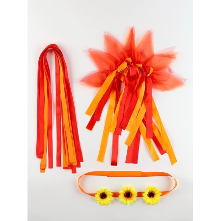 Carnival set "Clear Sun": rim, belt, ribbons, red-orange