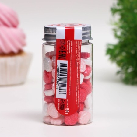 Sprinking confectionery "Mix", white-red, 50 g-2