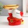 Pigger Ceramics "Cat Mani-Neko to attract wealth with a plate" 11.5x15x13 cm