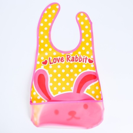 Bibslate with a pocket for a girl, waterproof, on Velcro, Mix color-12