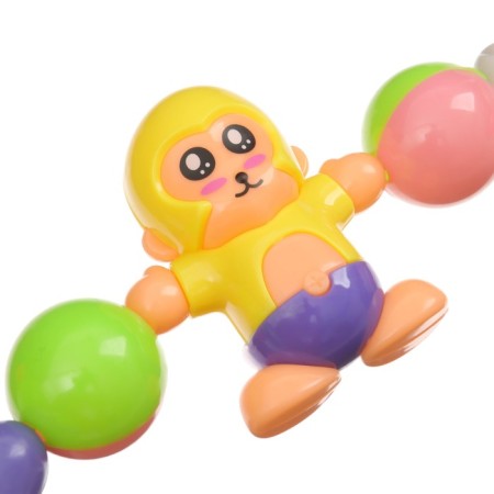 Stretching to a stroller/crib "Monkey and Friends", 4 toys, color mix, crush me-9