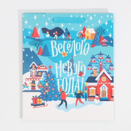 Laminated vertical “Merry New Year”, ML 23 x 27 x 11.5 cm, New Year-6