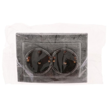 Rosette "Elect" RS 16-238-hour, 16 A, 250 V, double, hidden, with salary, black under silver-2