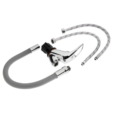 Kitchen mixer Zein Z2115, single -leaf, flexible surge, cartridge 40 mm, gray/chromium-6