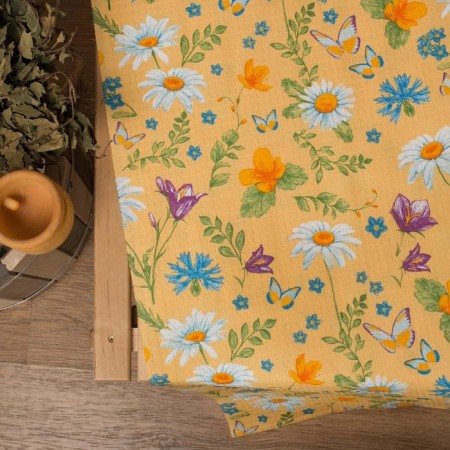 Bath sheet "Russian Field" 145x 180 cm, cotton waffle leaf-1