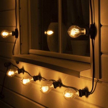 Girlyanda "Bels Light" 10 m, IP65, UMS, 2W, dark thread, step 40 cm, E27 (without lamps), 220 V