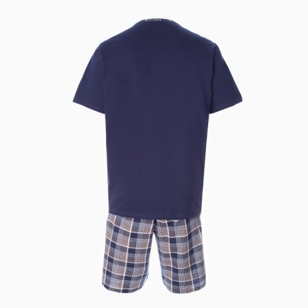 Kit (T -shirt/shorts) male, blue color/cage, size 66-8