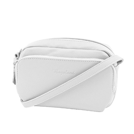 Female bag, artificial leather, white 20x7x14 cm