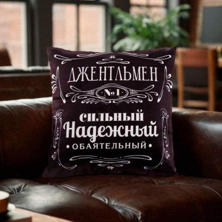 Pillowcase decorative Ethel "Gentleman" 40x40 cm, 100% p/e