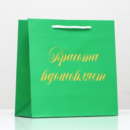 Package Gift craft "Beauty inspires", foil, 22.5 x 23 x 10 cm, 1 pc.