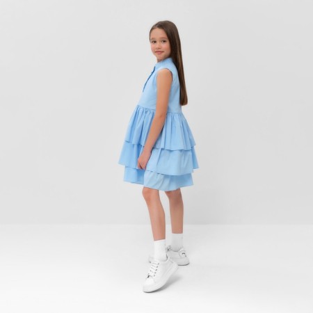 Платье для девочки MINAKU: Cotton collection цвет голубой, р-р 122-1