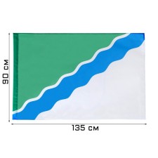 The flag of the city of Novosibirsk, 90 x 135 cm, polyester silk, without a pole