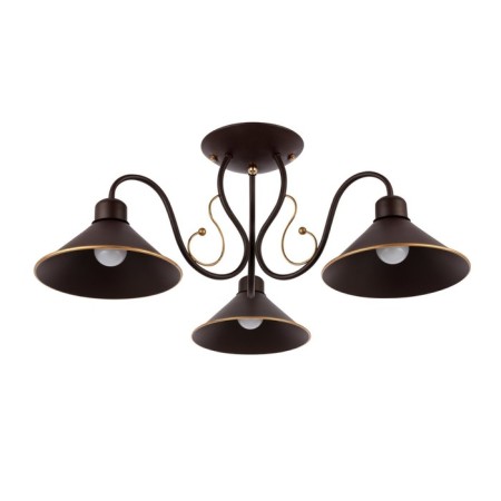 Ceiling EVOLUCE lamp. Sle120402-03. Ciolla. 3x60 watts, E27, 66x66x24 cm, dark -brown color