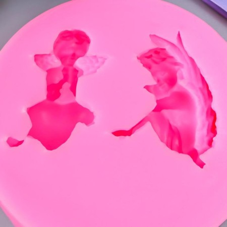 Mold Silicon "Two Angels" 2 objects 8x8x2 cm-2