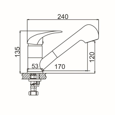 Kitchen mixer Zein Z1301, single -leaf, 35 mm cartridge, with a sliding watering can, chrome-12