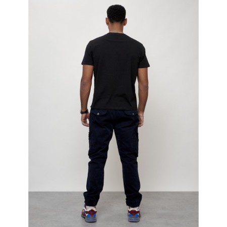 Cargo jeans men, size 52, dark blue color-3