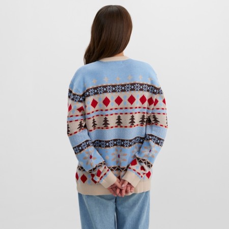 New Year. Knitted jumper KAFTAN Scandinavia size 42, blue-9