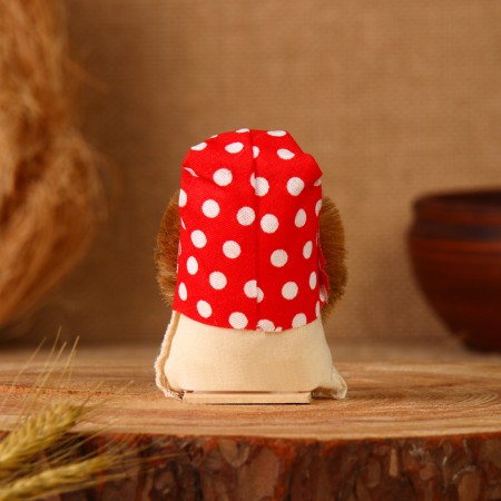 The amulet "Domovynok with a light steam", in a cap, 9 cm, linen, mix-3