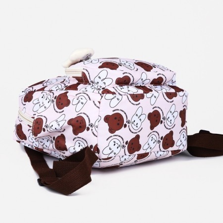 Baby backpack on lightning, 3 outer pockets, beige color-4