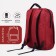 Male backpack on a zipper, 2 outer pockets, with USB, red color