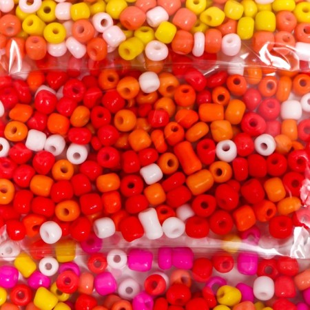 Round beads 6/0 "Colorful summer" 4 colors x 20 g 20x8x0.7 cm-1