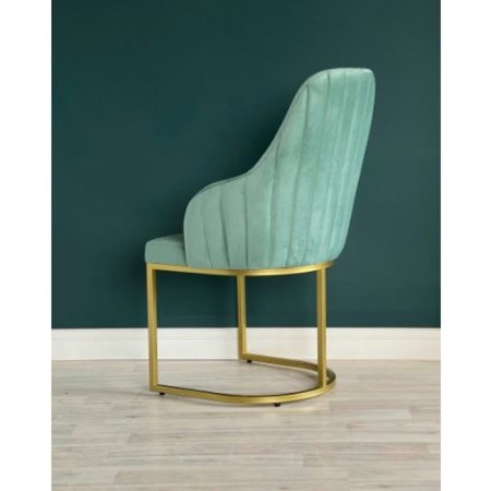 Monro chair, 62 × 60 × 98 cm, color aquamarine, gold frame-1