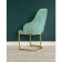 Monro chair, 62 × 60 × 98 cm, color aquamarine, gold frame